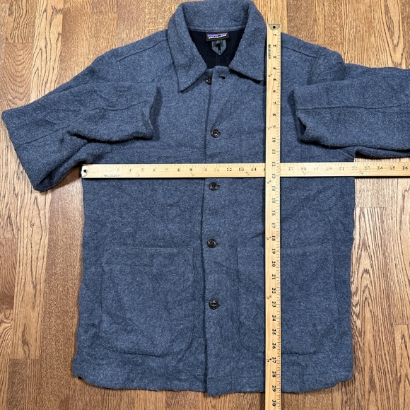 Patagonia Woolie Chore Coat Wool Blend Blue Button Jacket Mens Medium - Picture 13 of 13